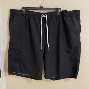 NWT St. John’s Bay Black Swim Shorts w/ Pockets Men’s Big & Tall Size 4XLT